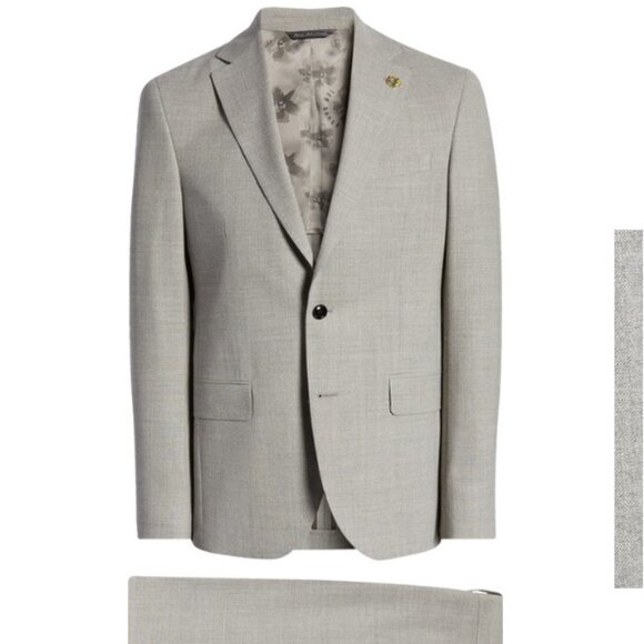 Ted Baker Ralph Wool Suit Gray size 40L 40 Long $998 - Picture 7 of 13